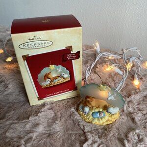 Jesus and Friends Hallmark Keepsake 2002 Christmas Ornament Light Effect